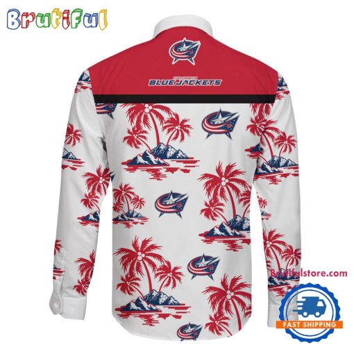 NHL Columbus Blue Jackets New Version Long Sleeve Button Shirt