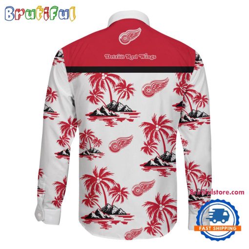NHL Detroit Red Wings New Version Long Sleeve Button Shirt