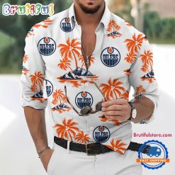 NHL Edmonton Oilers New Version Long Sleeve Button Shirt