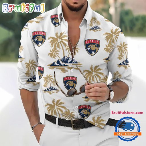 NHL Florida Panthers New Version Long Sleeve Button Shirt