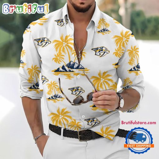 NHL Nashville Predators New Version Long Sleeve Button Shirt