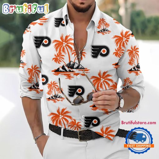 NHL Philadelphia Flyers New Version Long Sleeve Button Shirt
